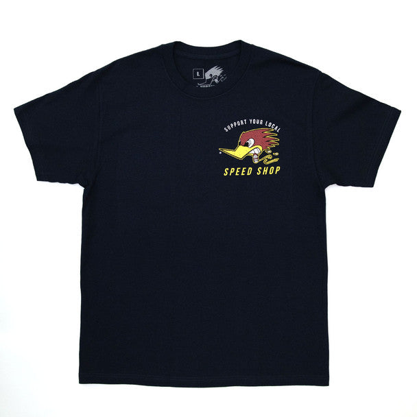 camiseta azul-marinho ''Support your Local Speed Shop'' - Mr. Horsepower