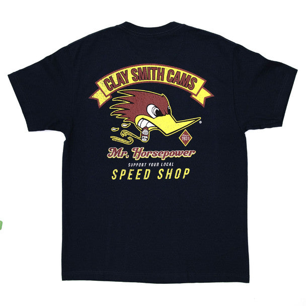 camiseta azul-marinho ''Support your Local Speed Shop'' - Mr. Horsepower