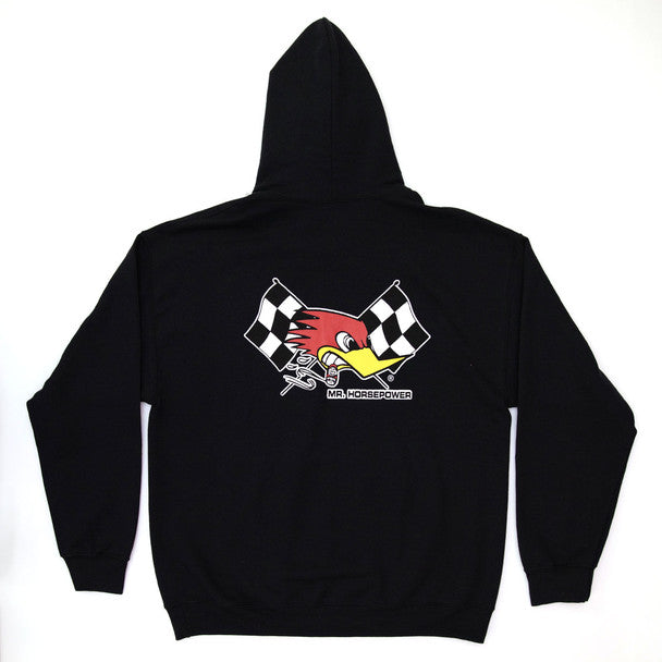 Moletom Preto com Capuz Mr. Horsepower Bandeira Quadriculada