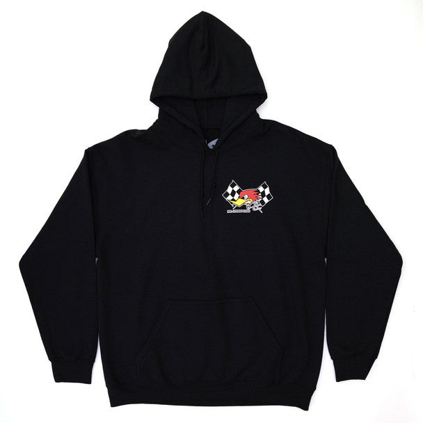 Moletom Preto com Capuz Mr. Horsepower Bandeira Quadriculada